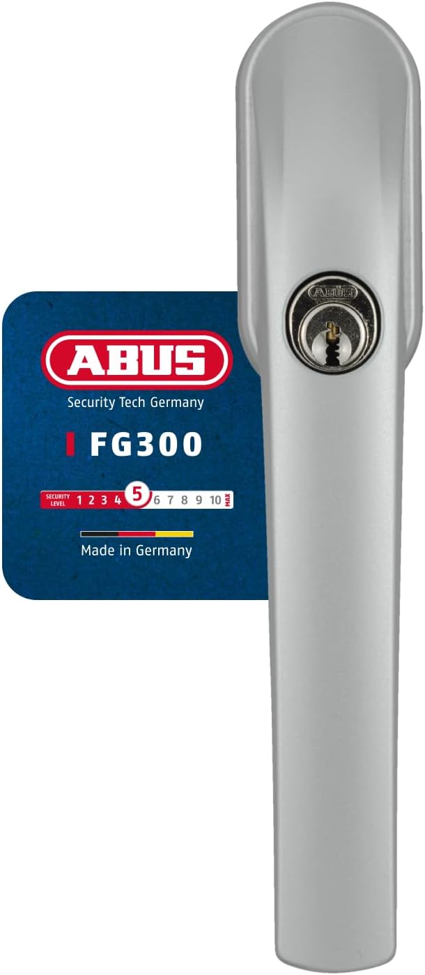 ABUS Abschliessbarer Fenstergriff FG300 AL0125 - Fensterknauf mit Druckzylinder, gleichschliessend -