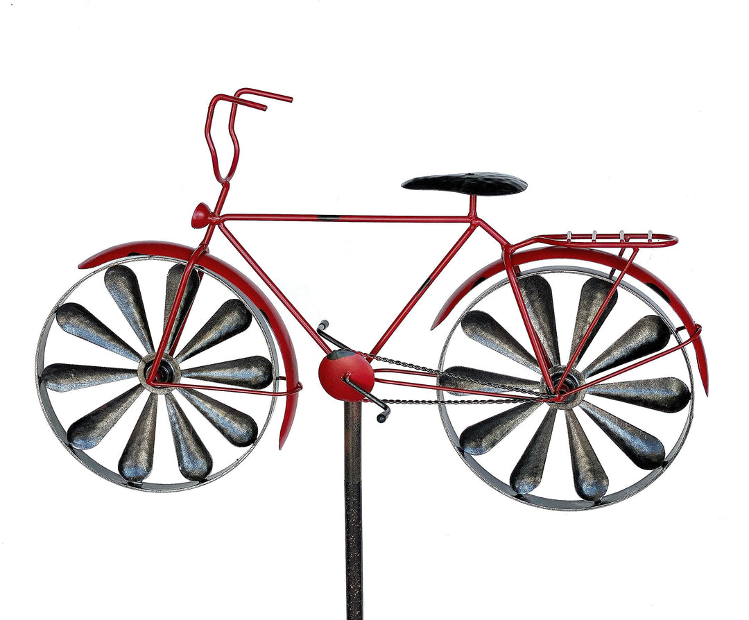 DanDiBo Gartenstecker Metall Fahrrad XL 160 cm Rot 96100 Shabby Windspiel Windrad Wetterfest Gartend