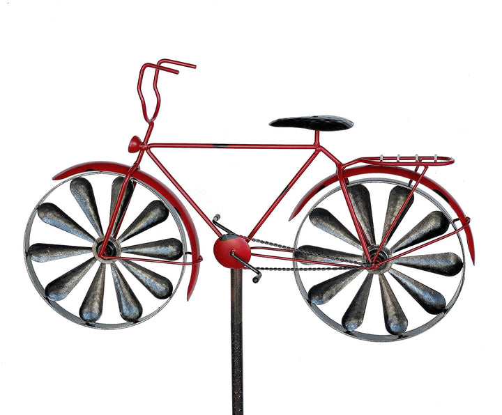 DanDiBo Gartenstecker Metall Fahrrad XL 160 cm Rot 96100 Shabby Windspiel Windrad Wetterfest Gartend