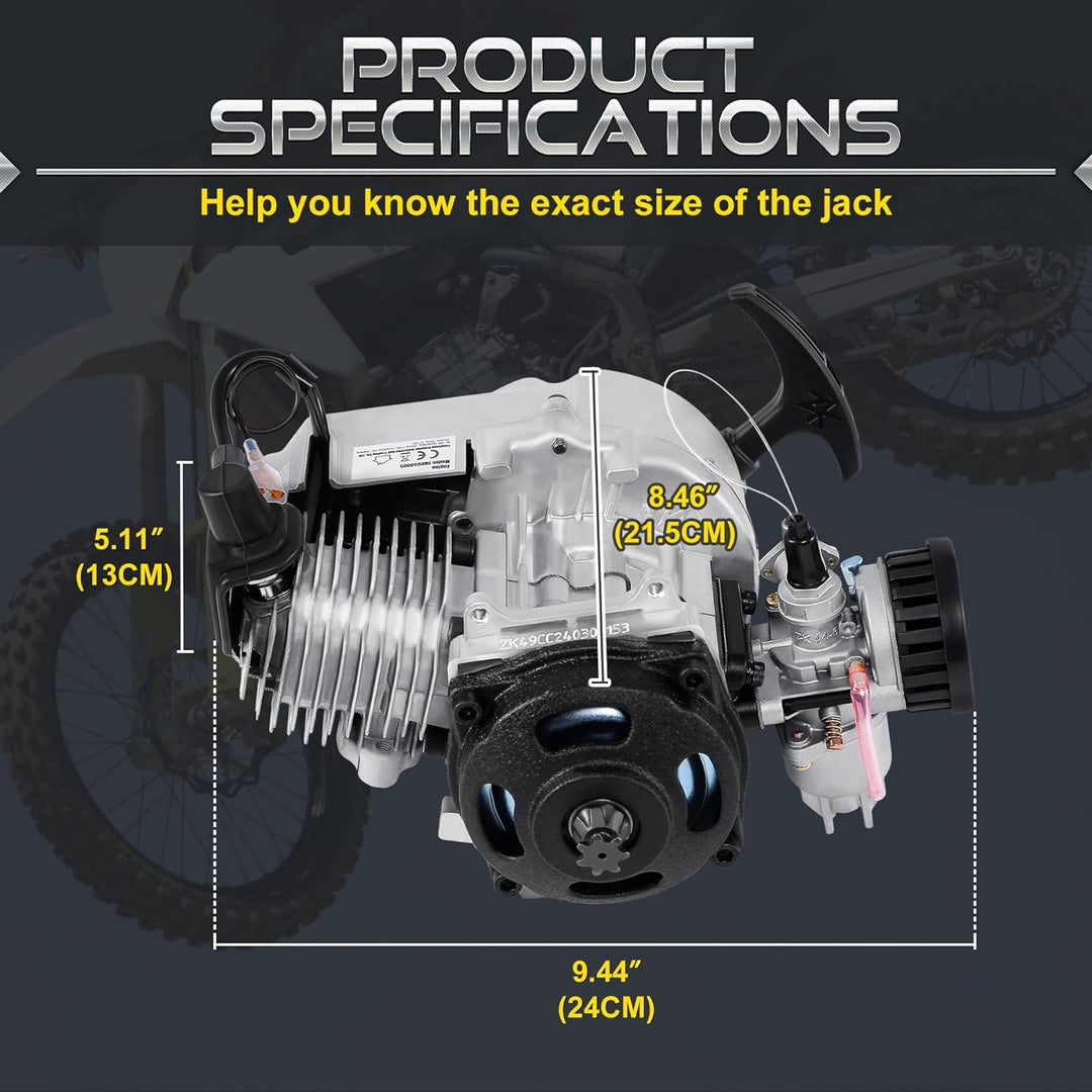 Sange 49cc 2 Hub Pull Start Motor Motor Luftgekühlt für Pocket Bike Mini Dirt Bike ATV Roller