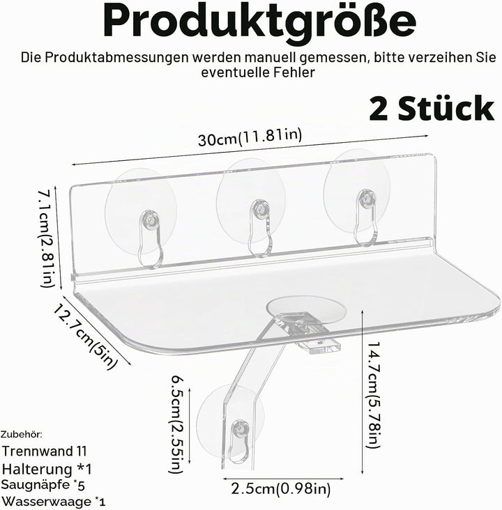 2 Stück Fenster Pflanzenregale: Clear Acryl Fenster Regal für Pflanzen mit Beinen, 30cm Hängendes tr