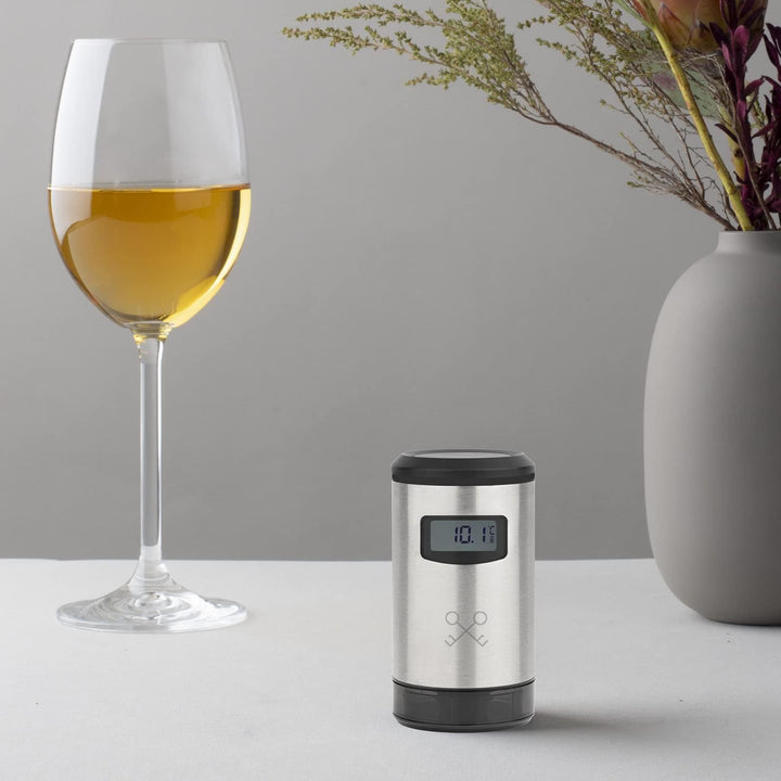 Les Petits Champs Automatische Vakuumpumpe WOM820 Edelstahl, Aufbewahrung von Wein bis zu 7 Tage, au