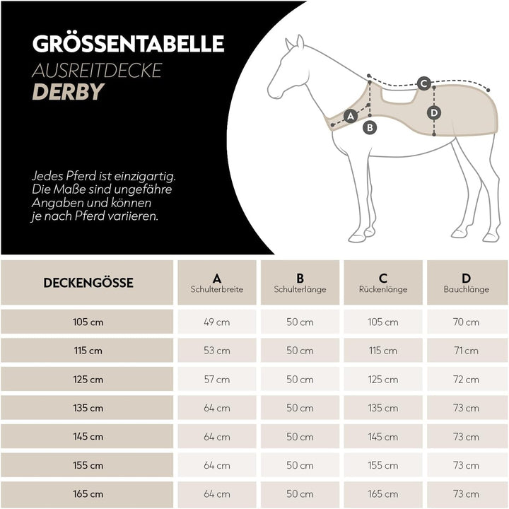SUNRIDE Wind-und wasserdichte Ausreitdecke/Führanlagendecke “Derby” - reflektierende Streifen - Flee