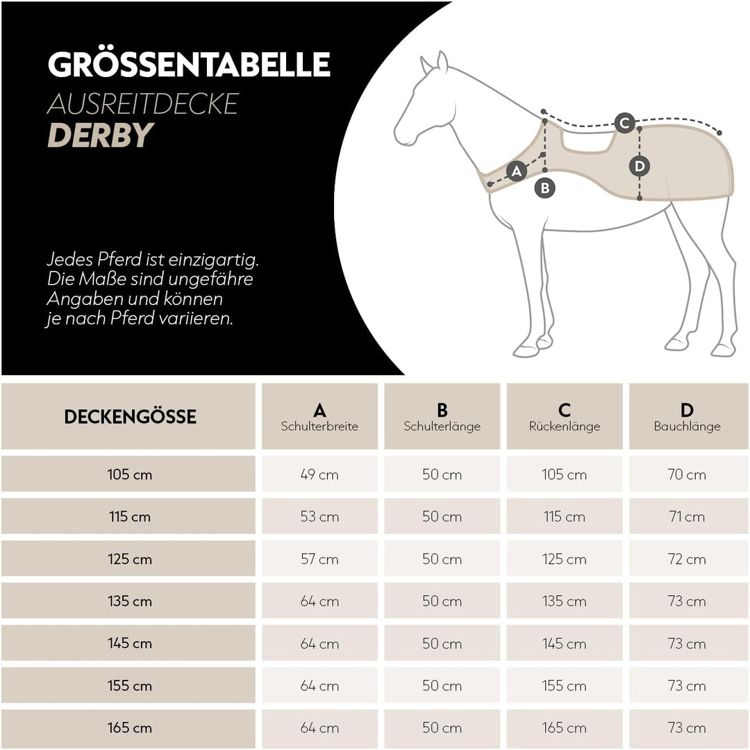 SUNRIDE Wind-und wasserdichte Ausreitdecke/Führanlagendecke “Derby” - reflektierende Streifen - Flee