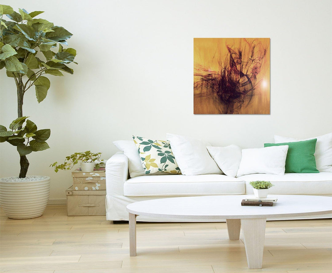 Paul Sinus Art Wohltat für die Seele - Abstrakt318_60x60cm Bild auf Leinwand braun schwarz Bordeaux