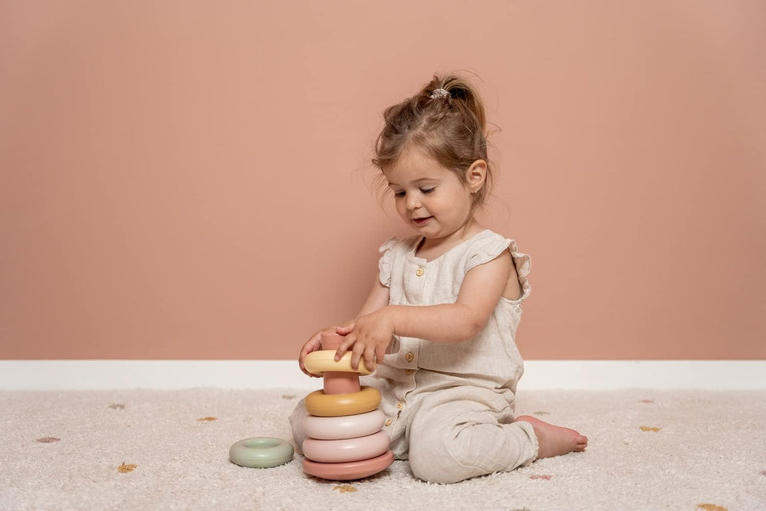 Little Dutch Stapelturm Stapelringe Steckspiel Kunststoff Baby Kleinkind 6-teilig - rosa