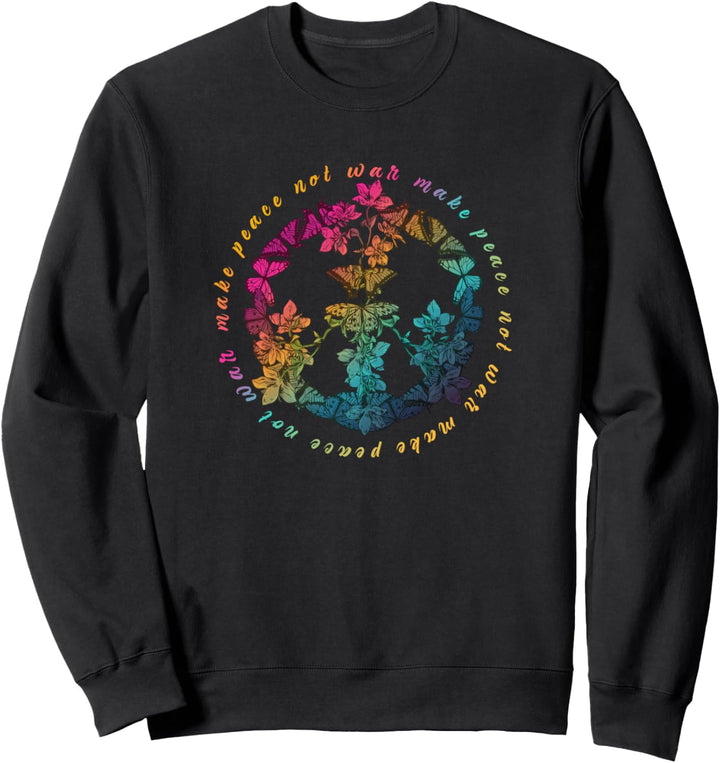 Peace Zeichen - Friedenszeichen mit Schmetterlingen Sweatshirt