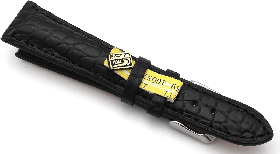 20mm XS Damenlänge Echt Alligator Vintage hangemacht in Deutschland Uhrenarmband in Schwarz