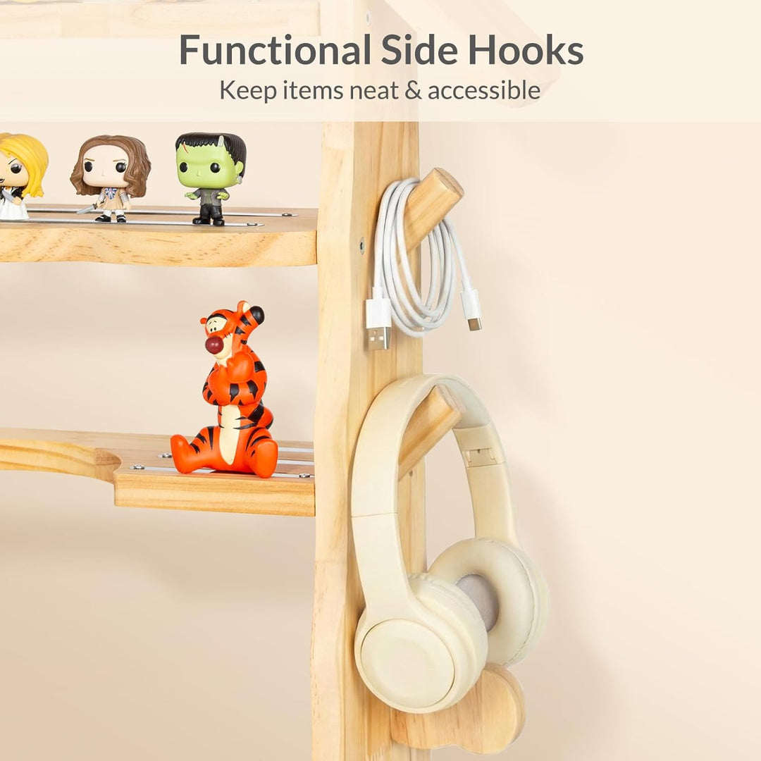 Todeco Toniebox Regal aus Holz, kompatibel mit Toniebox und Tonies, magnetisches Kinderregal für 30-