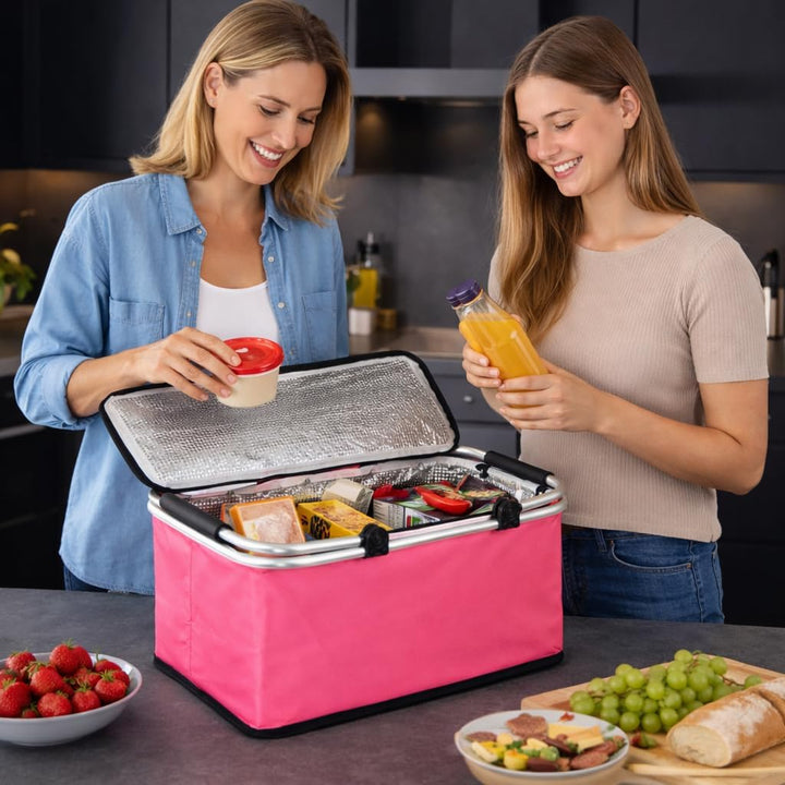 Kesper | Einkaufskorb mit Thermobeschichtung, faltbar, Material: Polyester mit Metallrahmen, Masse: