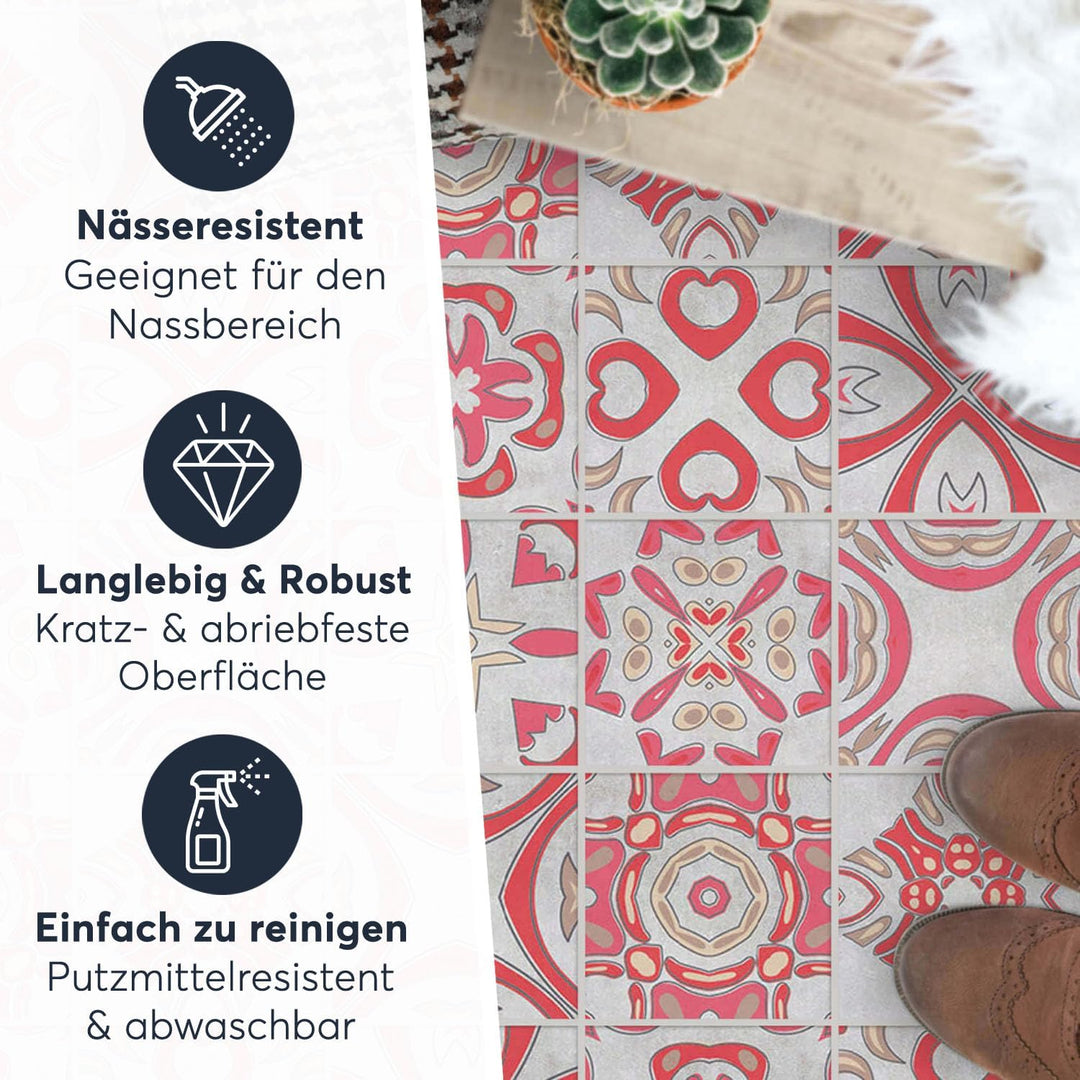 Selbstklebende - [ Bodenfliese - Fliesen für Boden ] - Aufkleber Folie Sticker für Boden-Fliesen - K