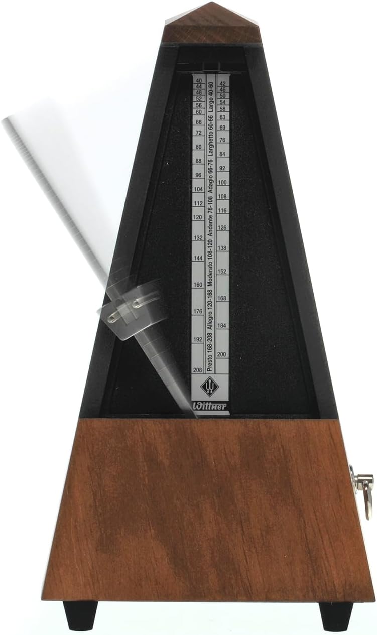 Wittner Metronom 803M Holzgehäuse ohne Glocke Taktell Pyramidenform nussbraun matt, nussbraun matt