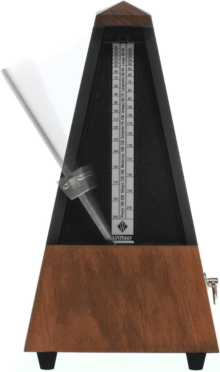 Wittner Metronom 803M Holzgehäuse ohne Glocke Taktell Pyramidenform nussbraun matt, nussbraun matt