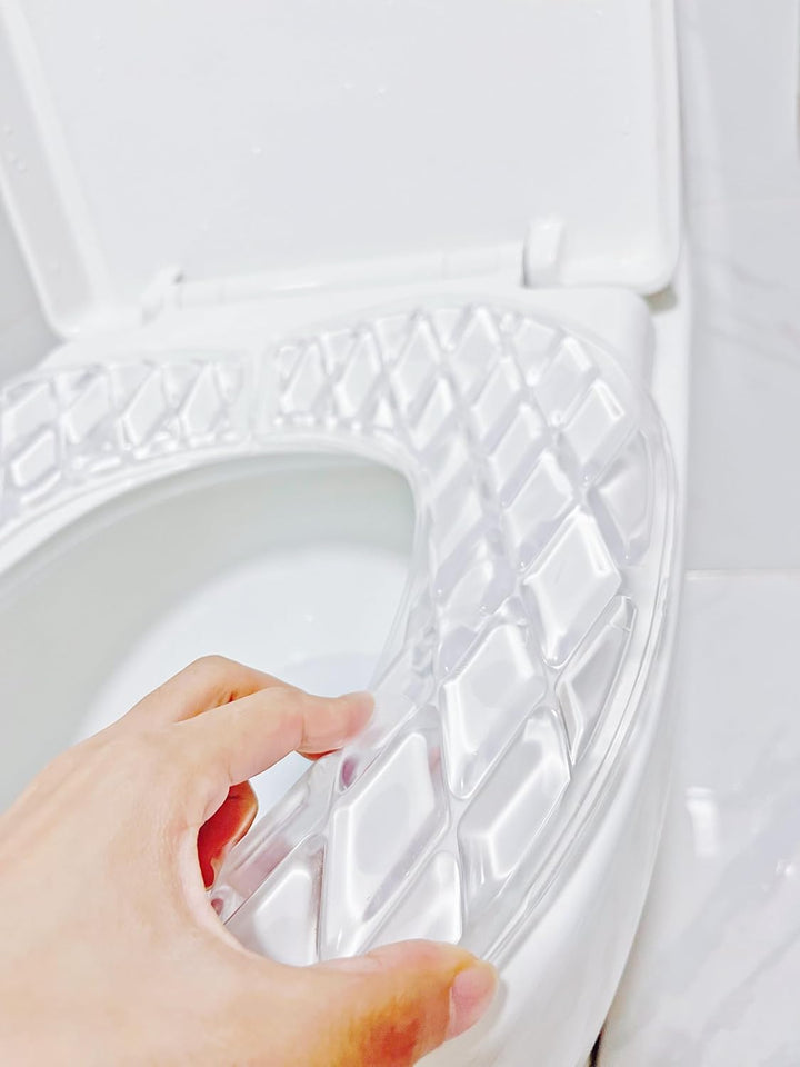 WC Sitzbezug Gel, Silikon Toilettensitz Auflage Waschbar, Selbstklebendes U-Form Toilettensitzkissen