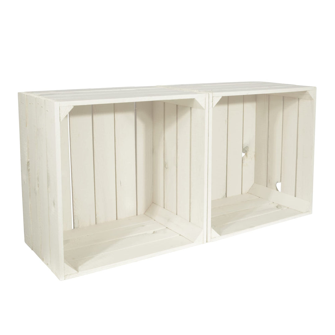 2 Set Weinregal Wino aus Holz - Weiss Holzkiste 2 Ohne Regal, 2 Ohne Regal