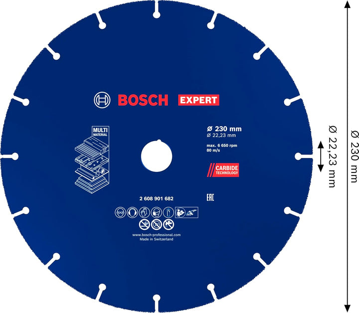 Bosch Professional 1x Expert Carbide Multi Wheel Trennscheibe (für Hartholz, Ø 230 mm, Zubehör Winke
