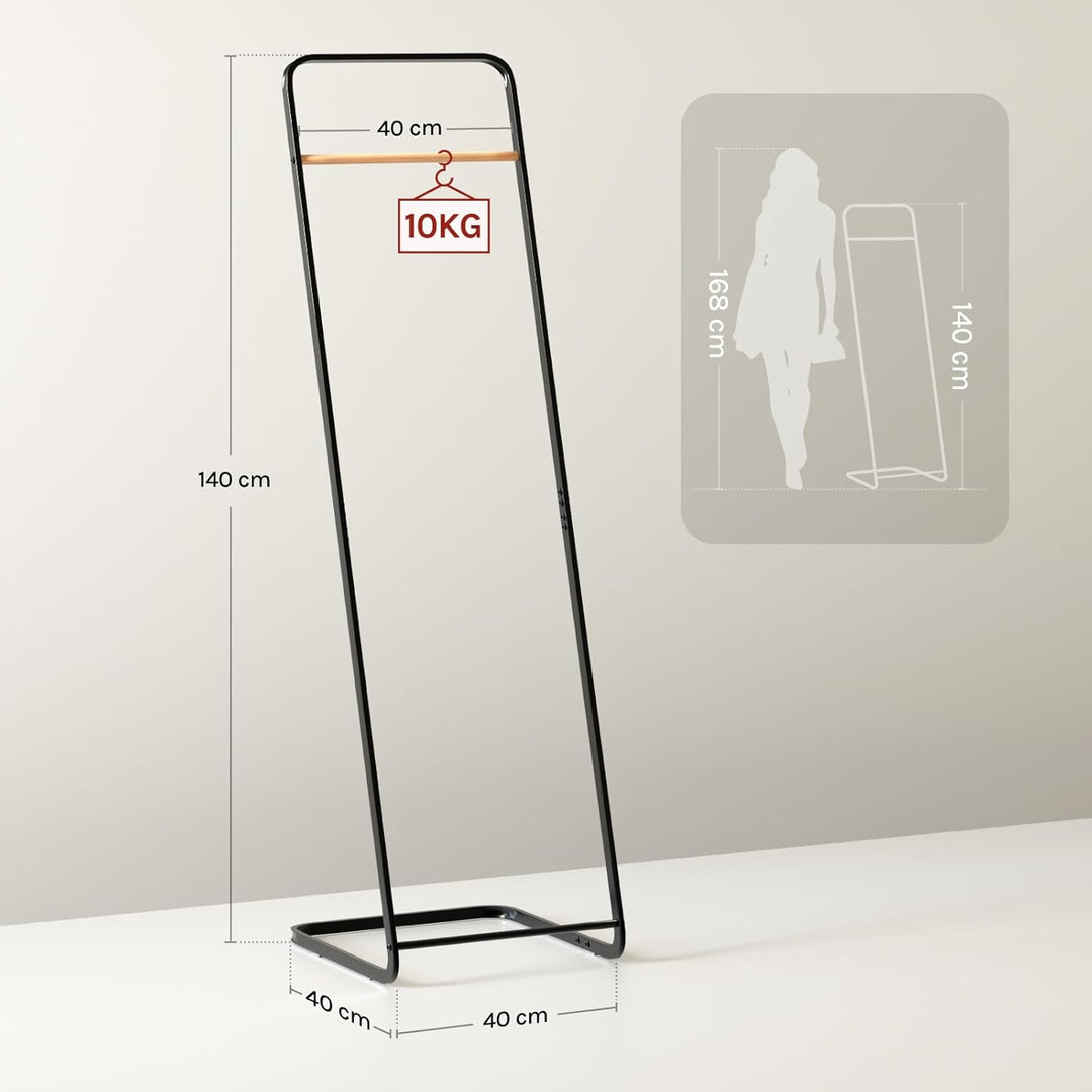 WOLTU Kleiderständer für Schlafzimmer Garderobenständer Metall Kleiderstange für Mäntel, Schwarz 40x