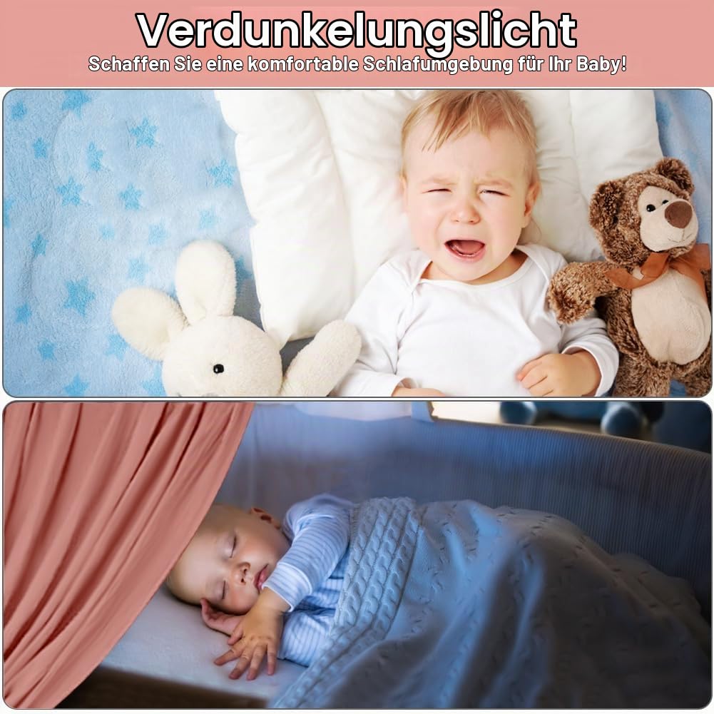 HOTUT Hausbett Himmel,2 Stück Betthimmel Babybett aus Musselin,Weich und atmungsaktiv Baldachin Kind
