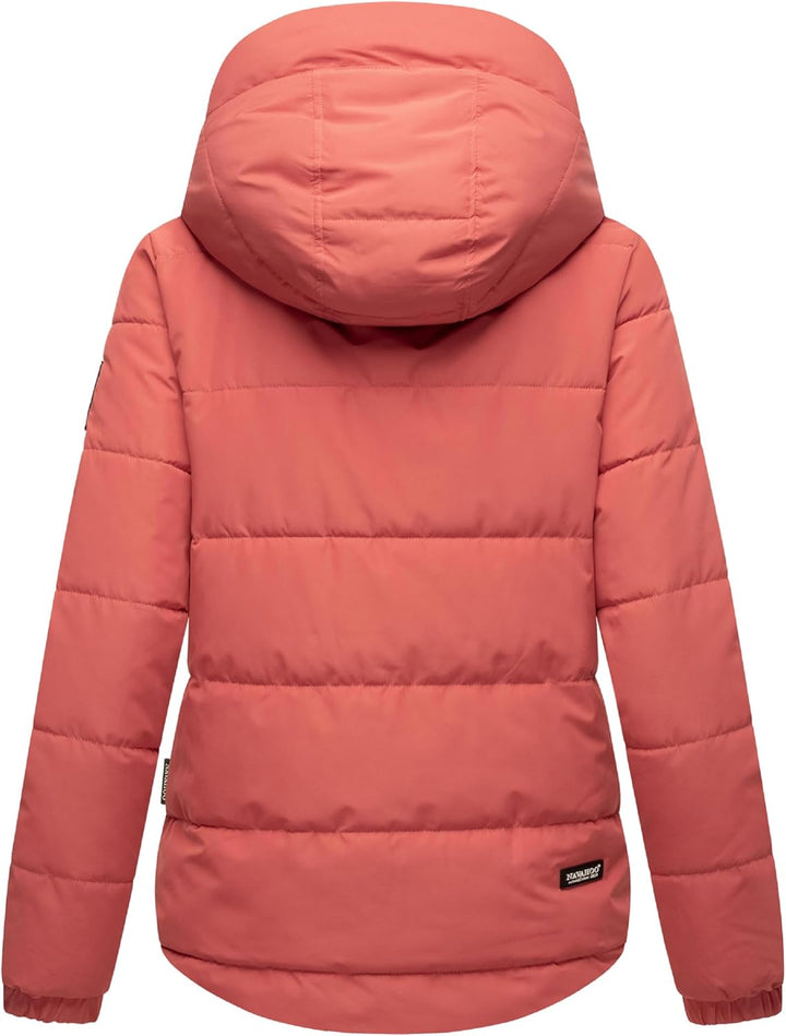 Navahoo Damen Winterjacke Steppjacke warm mit Kapuze Eisbällchen XS-XXL L Rouge, L Rouge