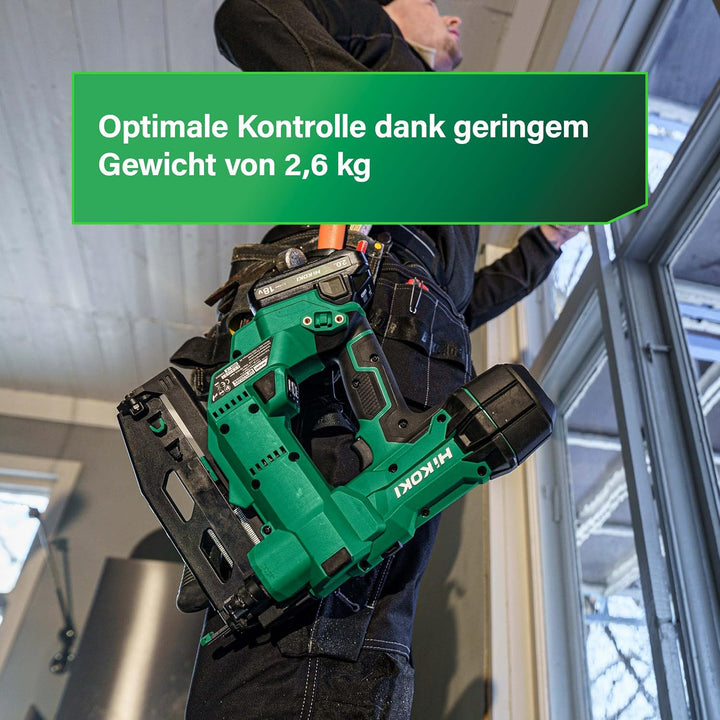 HiKOKI Akku-Stiftnagler 0° - 18 V, 25-64 mm Nägel, 16 Gauge - Kompakt, leicht, leistungsstark, LED-L