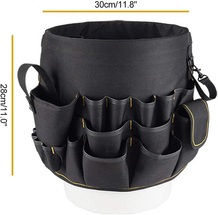 Zerodis Tools Bucket Tool Organizer, Bucket Canvas Werkzeughalter und Organizer Eimer mit 56 Taschen