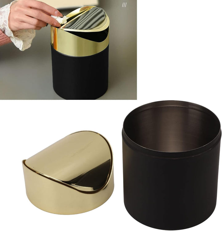 Fdit Mini-Arbeitsplatten-Mülleimer, Edelstahl-Desktop-Mülleimer, Tisch-Mülleimer, Haushalt, Mini-Mül