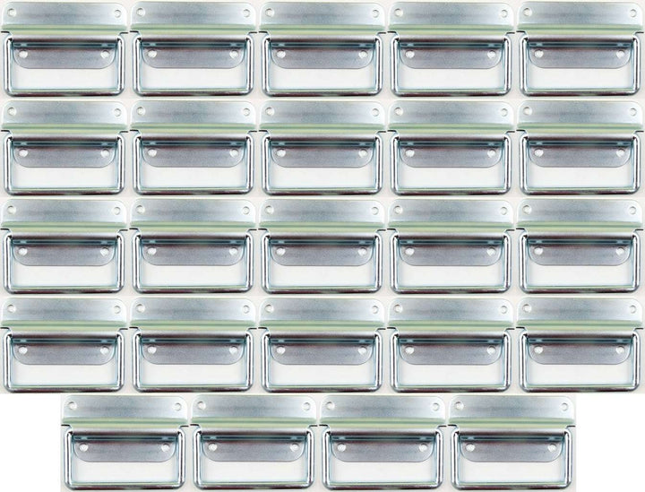 Adam Hall Hardware 3440 M24 AH - 24er Set Klappgriff / Kistengriff silber 4-Loch zweiteilig