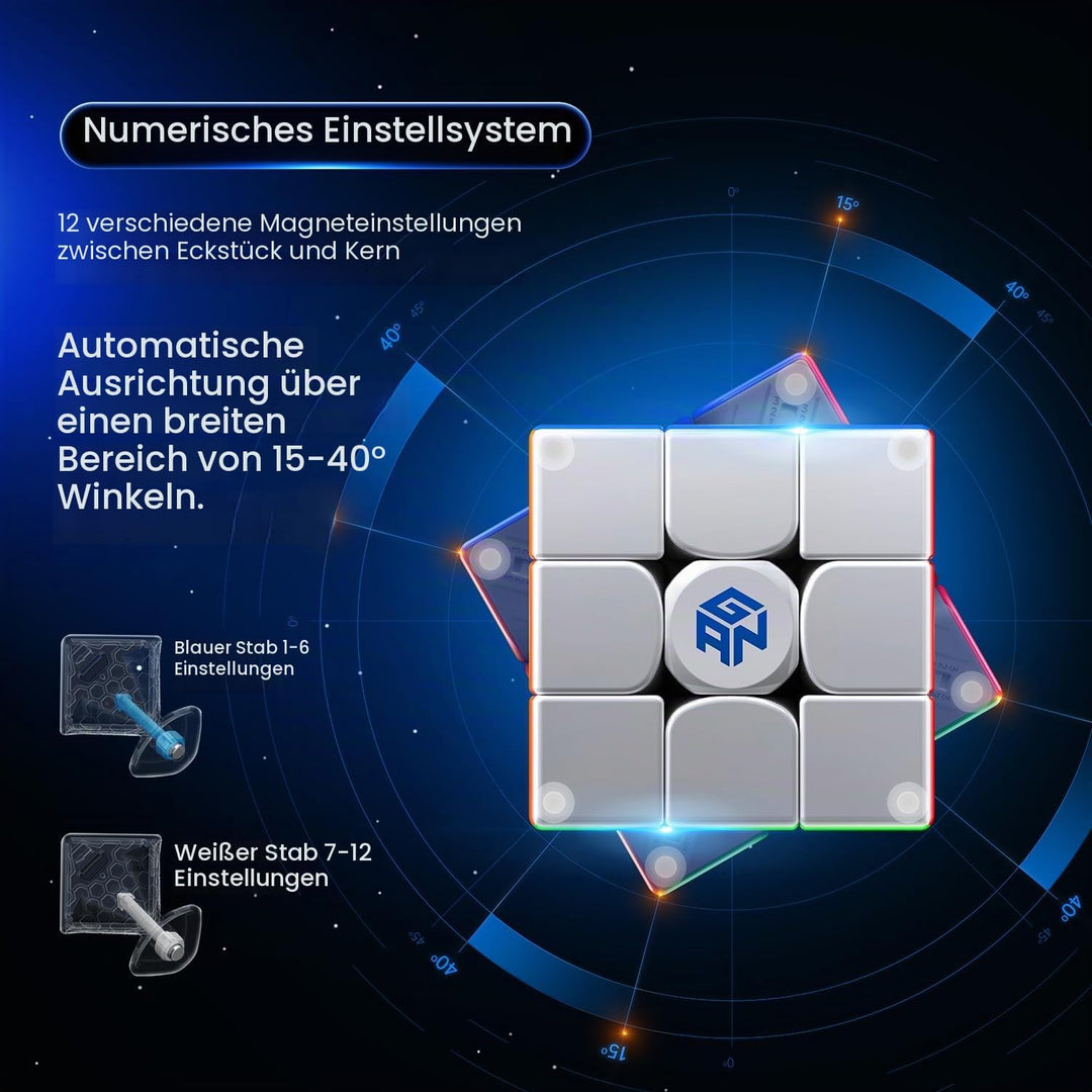 GAN14 Maglev Pro Zauberwürfel Magnetisch 3x3, Magic Speed Cube mit Pro Level Anti-POP &amp; Anpassbarem
