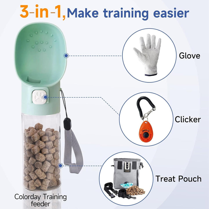 Colorday Hundefutterstation für Hundetraining, Clicker, Leckerli-Flasche, Leckerli-Beutel, für Train