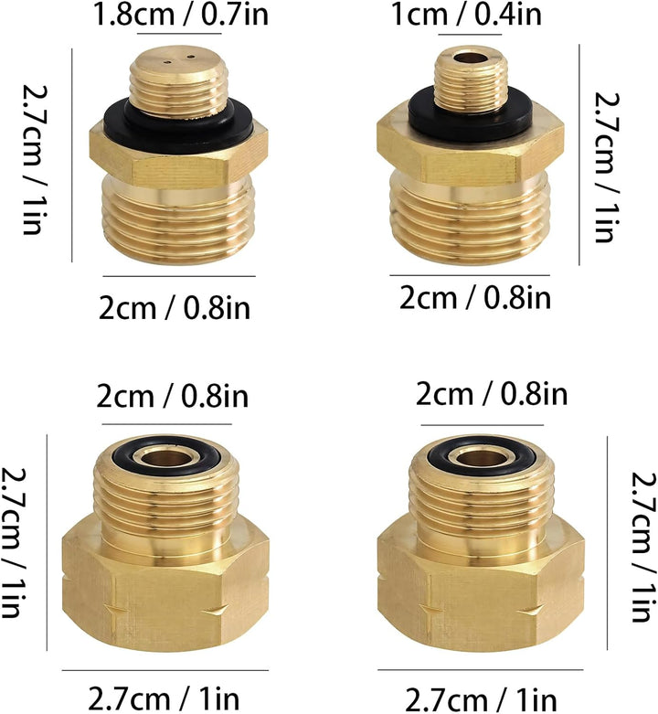 Joyan 4 Stück Adapter Set EU Gasflaschen
