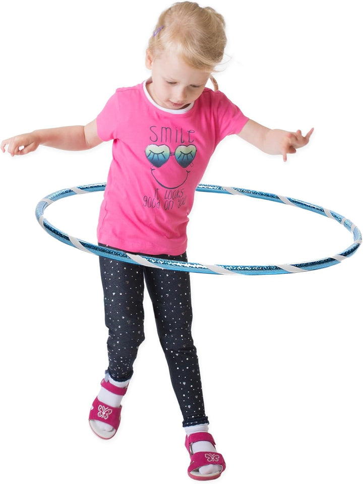 Funny Kinder Hula Hoop Reifen mit Hologramm-Muster Ø70cm Hologramm-Turquoise-Weiss, Ø70cm Hologramm-