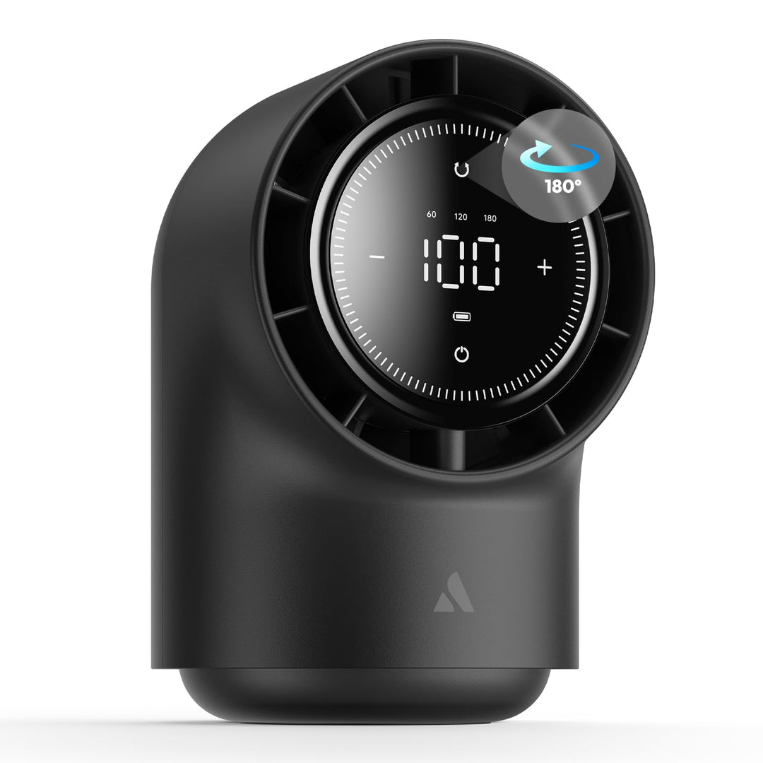 Aecooly Touchscreen Tischventilator Leise, 8000mAh Akku [Bis zu 40 Stunden Kühlzeit], 3 Winkel 180°-