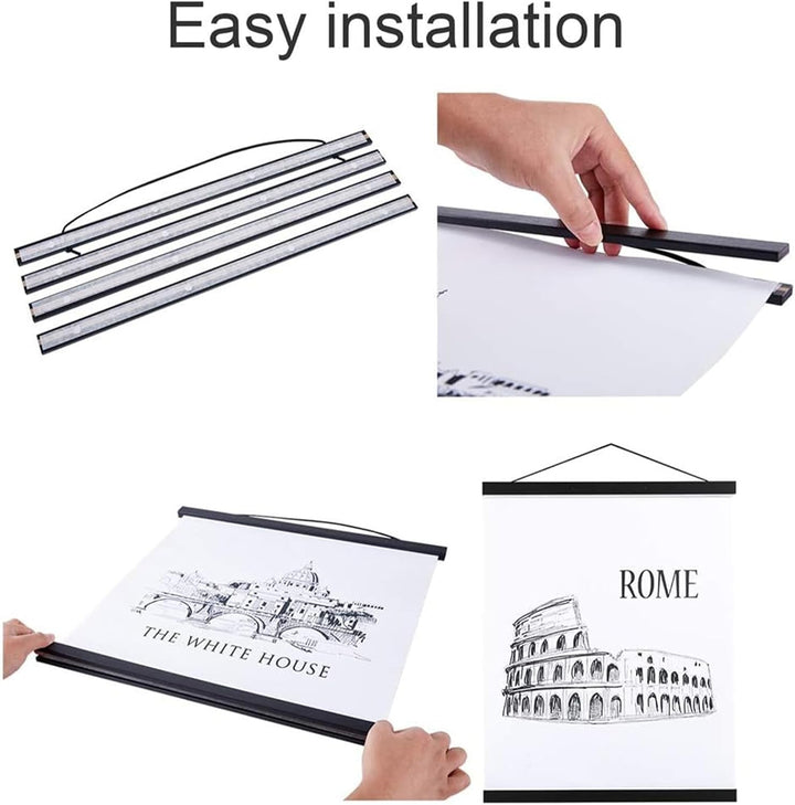 Ywlake B0 Posterleiste Posterschiene Posterleisten, Magnet Magnetische Holz Poster Aufhänger Halter
