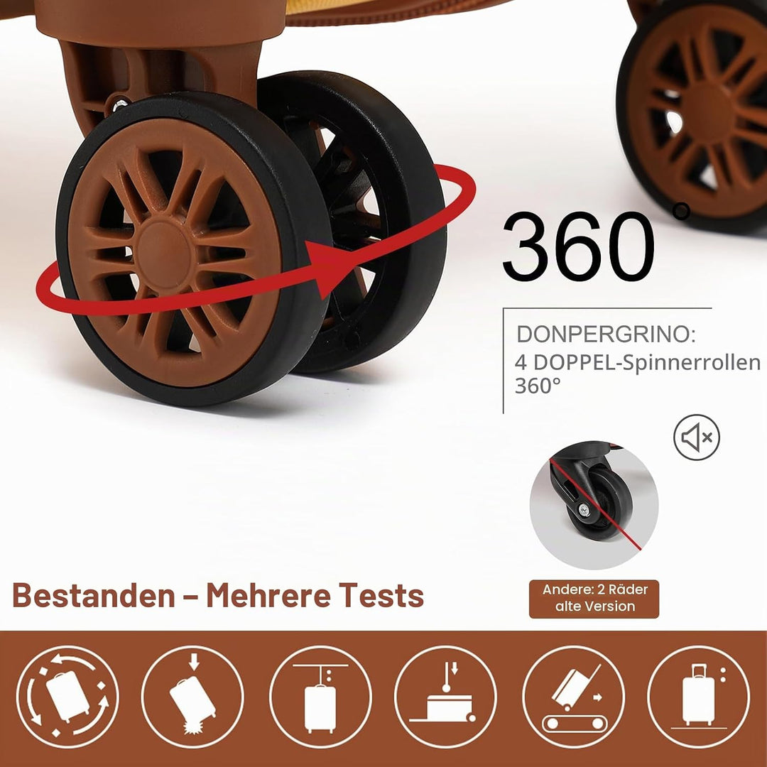 KONO Koffer Trolley Gross Hartschalenkoffer Reisekofferset Koffer Kofferset Gepäck Rollkoffer Schlos