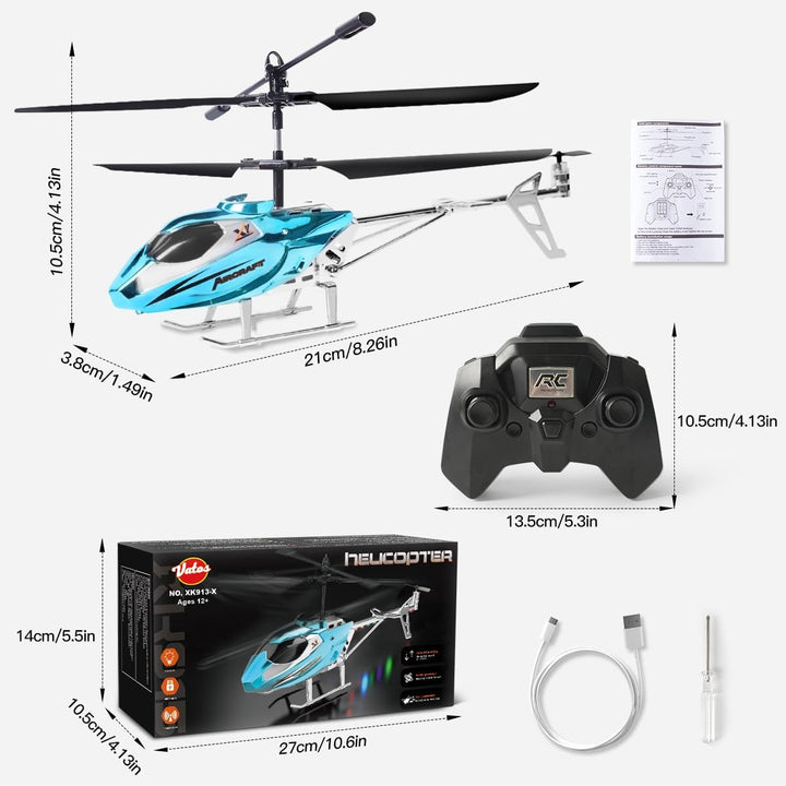 VATOS RC-Hubschrauber für Jungen, 2.4G Ferngesteuerter Hubschrauber mit LED-Licht für Kinder ab 12 J