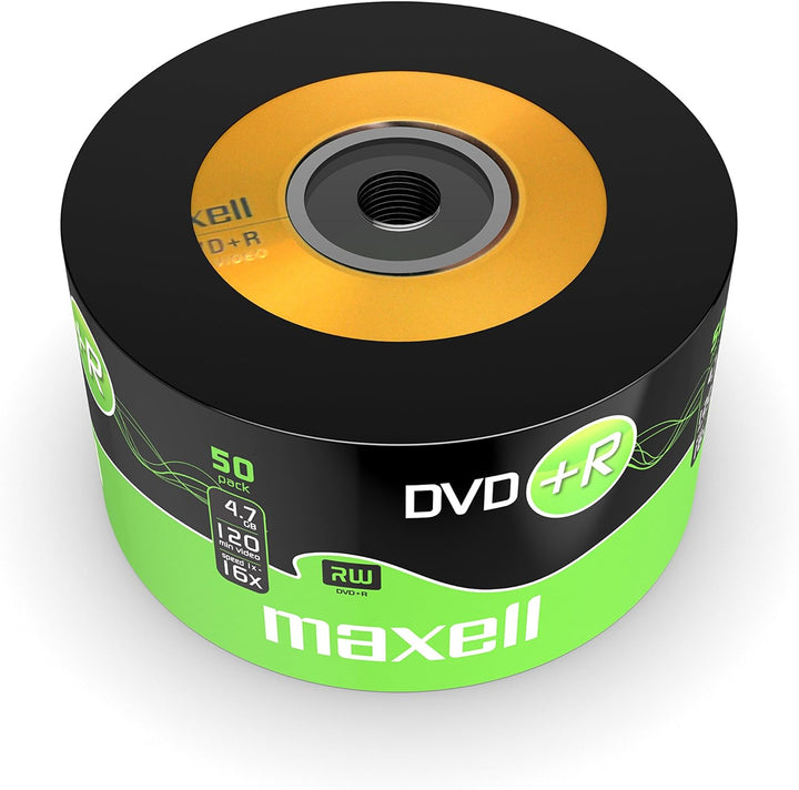 50 STK. Maxell DVD+R 4,7GB 16x in Shrink