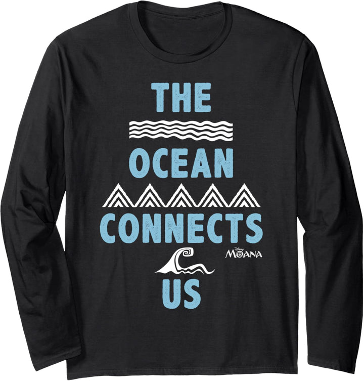 Disney Moana The Ocean Connects Us Quote Langarmshirt