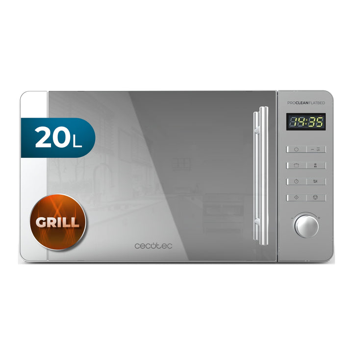 Cecotec Mikrowelle mit Grill Proclean 5120 Flatbed Mirror. Kapazität 20 l, 700 W, 5 Stufen, 800 W Gr