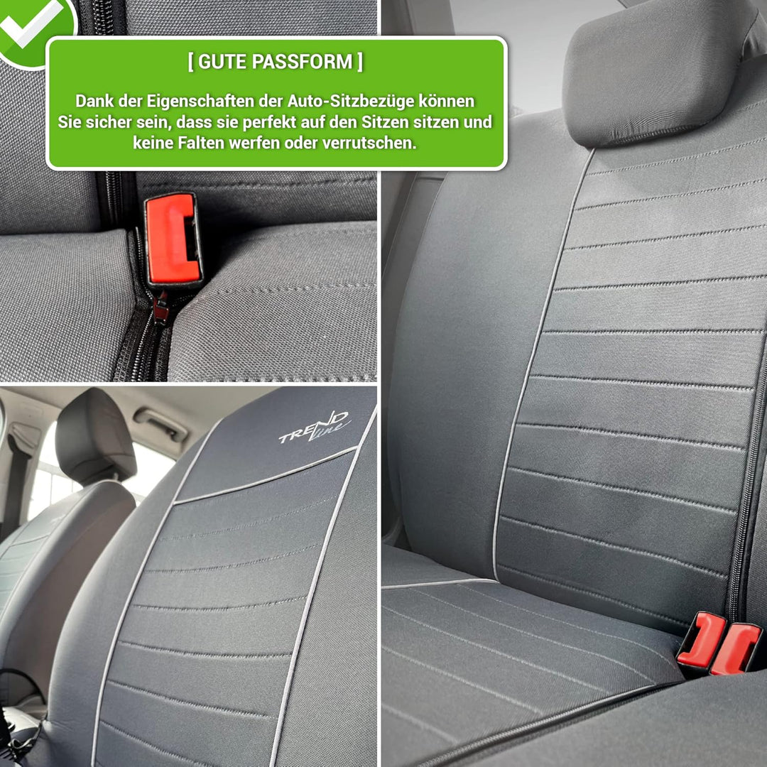moto-MOLTICO Autositzbezüge 2+3 - Universal Auto Sitzauflagen Set - Dreilagig Auto Sitzbezüge mit Re