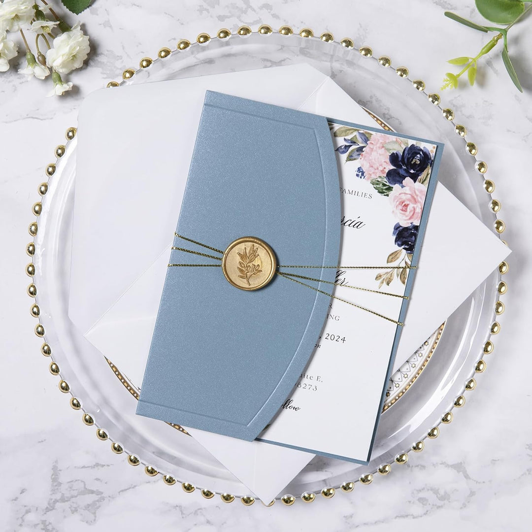 Ponatia - Hochzeitseinladungskarten-Set, 20 Einladungskarten zur Hochzeit, 12,7 x 17,8 cm, mit Umsch