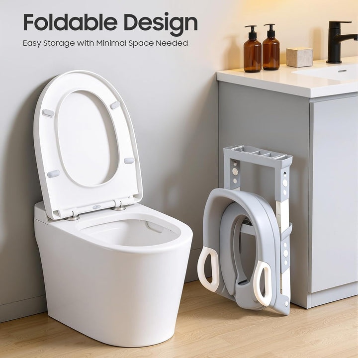 Toilettensitz Kinder mit Treppe, Abnehmbare PU-Kissen Klappbarer | Kinder Toilettentrainer Höhenvers
