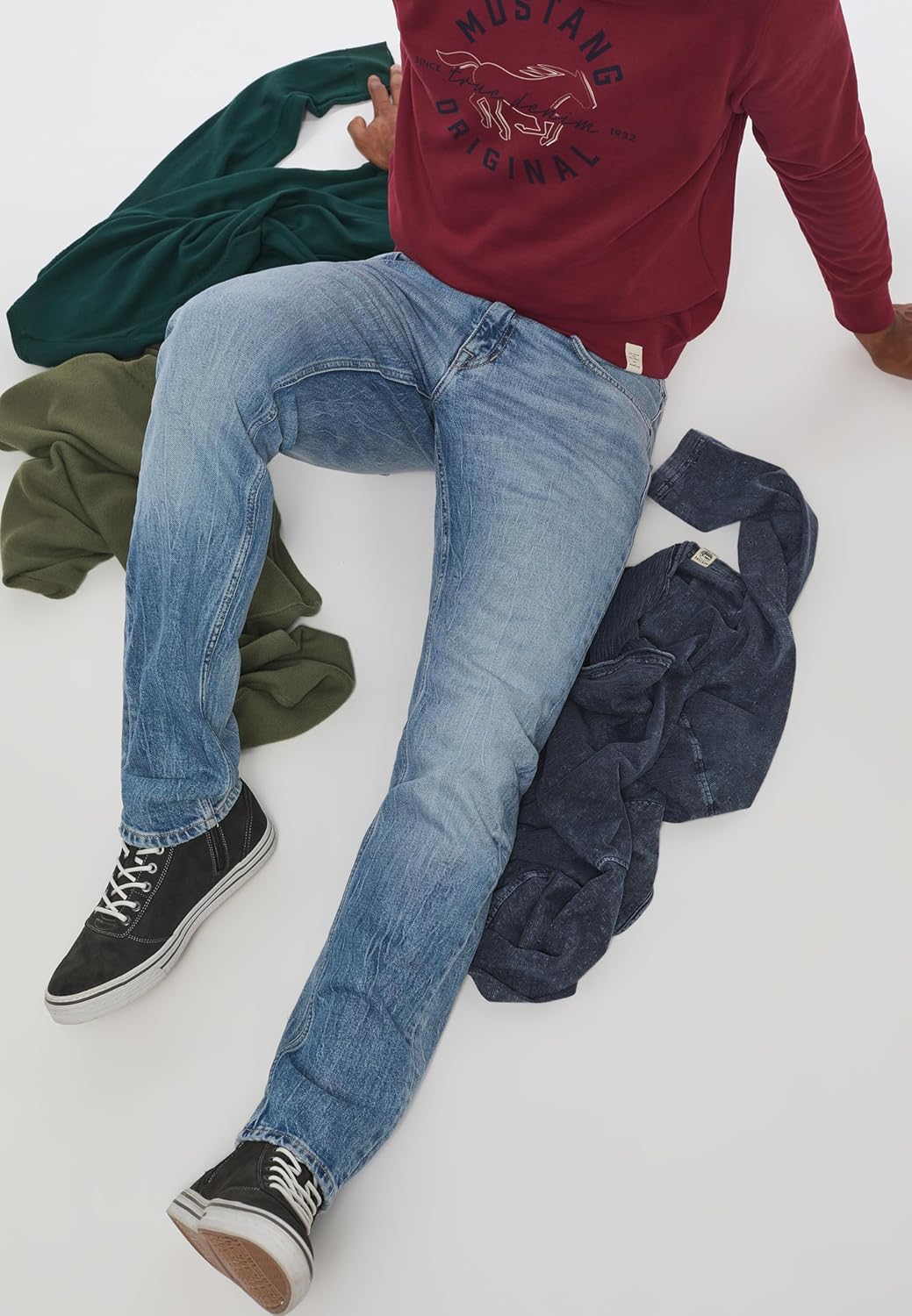 MUSTANG Herren Oregon Tapered Jeans 38W / 32L Mittelblau 584, 38W / 32L Mittelblau 584