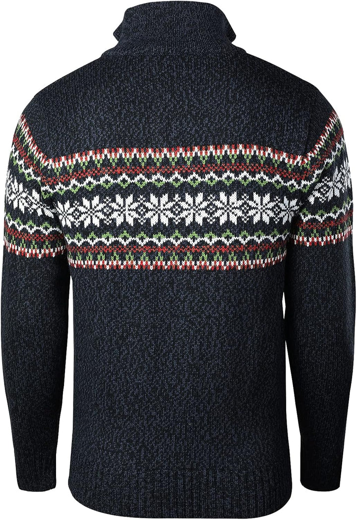 Herren Strickpullover Crewneck Zipper Winterpullover Pullover, Blau