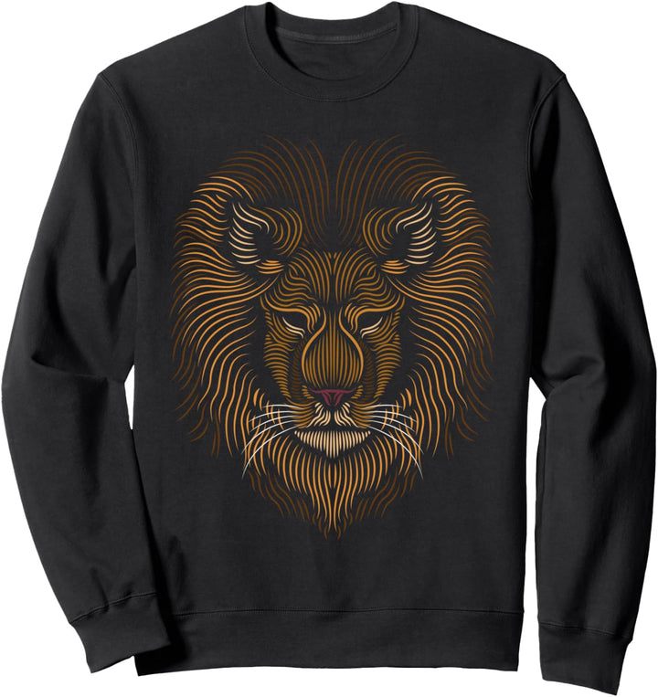 Löwe Kopf - Linien Kunst - Tier Zeichnung - Geometrisch Sweatshirt