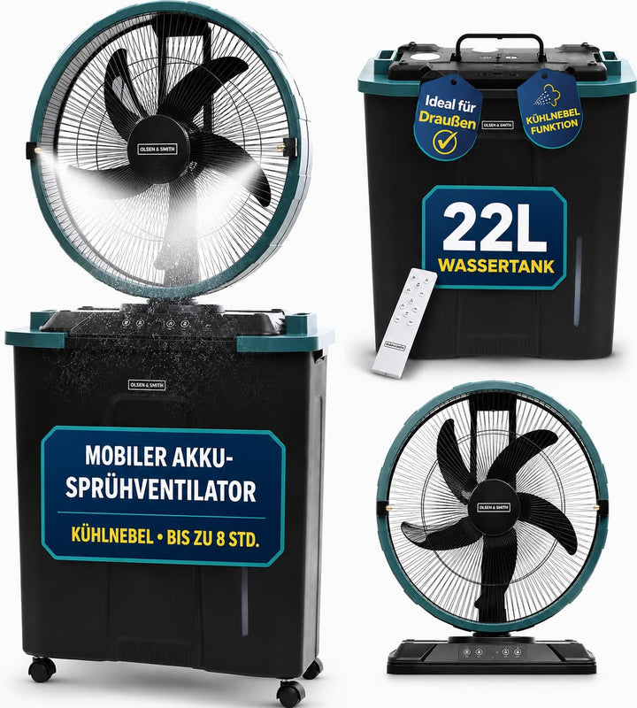 Olsen &amp; Smith Luftkühler &amp; Klimaanlage Mobil ohne Abluftschlauch ventilator | Standventilator mit Wa