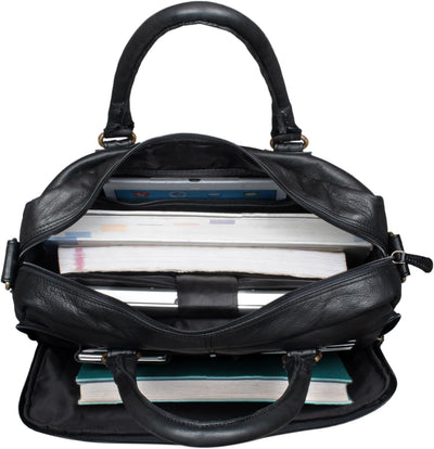 STILORD 'Adam' Vintage Laptoptasche 13,3 Zoll Leder für MacBook Air Pro Henkeltasche Umhängetasche g