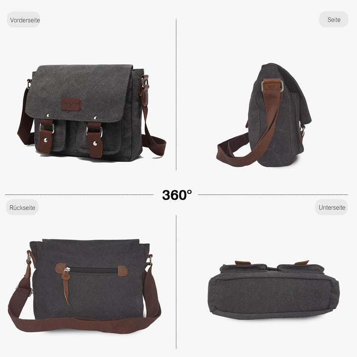 FANDARE Neu Retro Messenger Bag Umhängetasche Schultertasche 14 Zoll Laptoprucksäcke Herren Tasche K