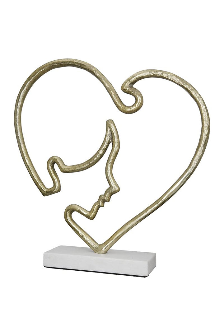 GILDE Moderne Deko Skulptur Figur Modern Face - aus Aluminium - abstraktes Dekoobjekt Gesicht im Her