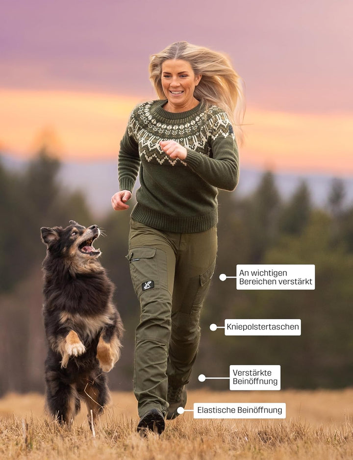 RevolutionRace Damen RVRC GP Pants, Hose zum Wandern und für viele Outdoor-Aktivitäten M Olive Night