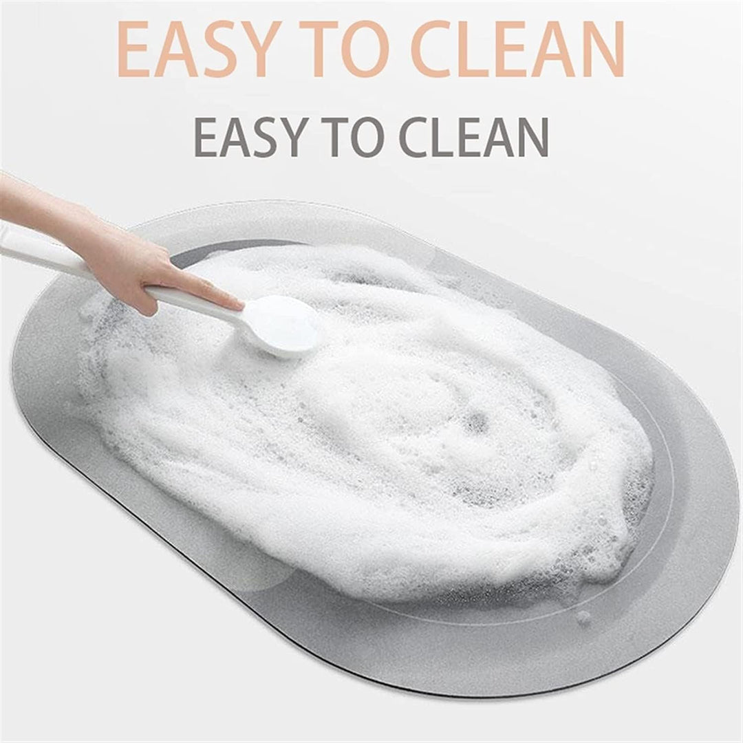 Tobil Badematte rutschfest saugfähig Badvorleger Badezimmerteppich Weiss-001 40x60-60x80 (50x80cm),